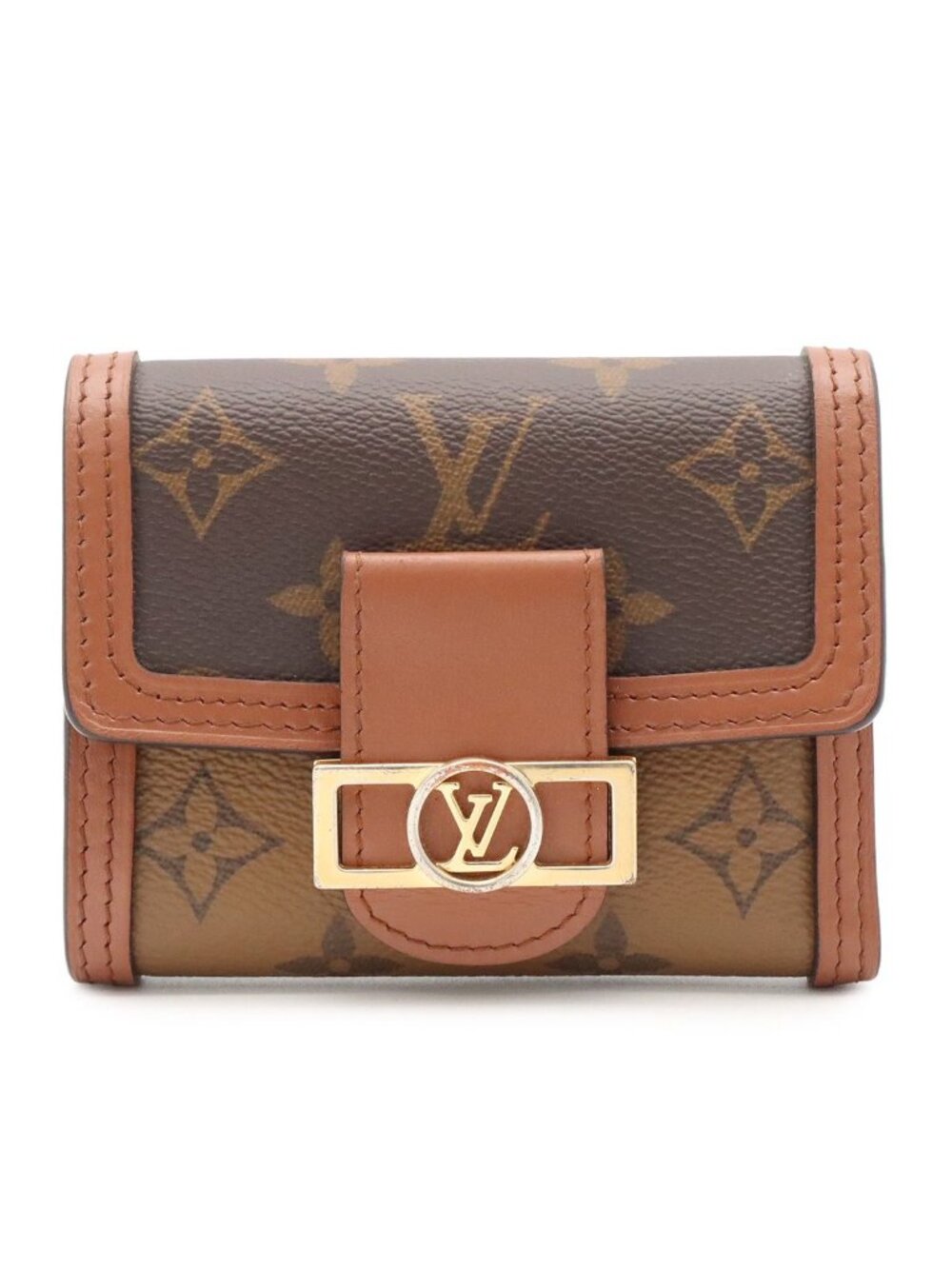 Louis Vuitton Monogram Reverse Portefeuille Dofine Compact 3 Raction Wallet